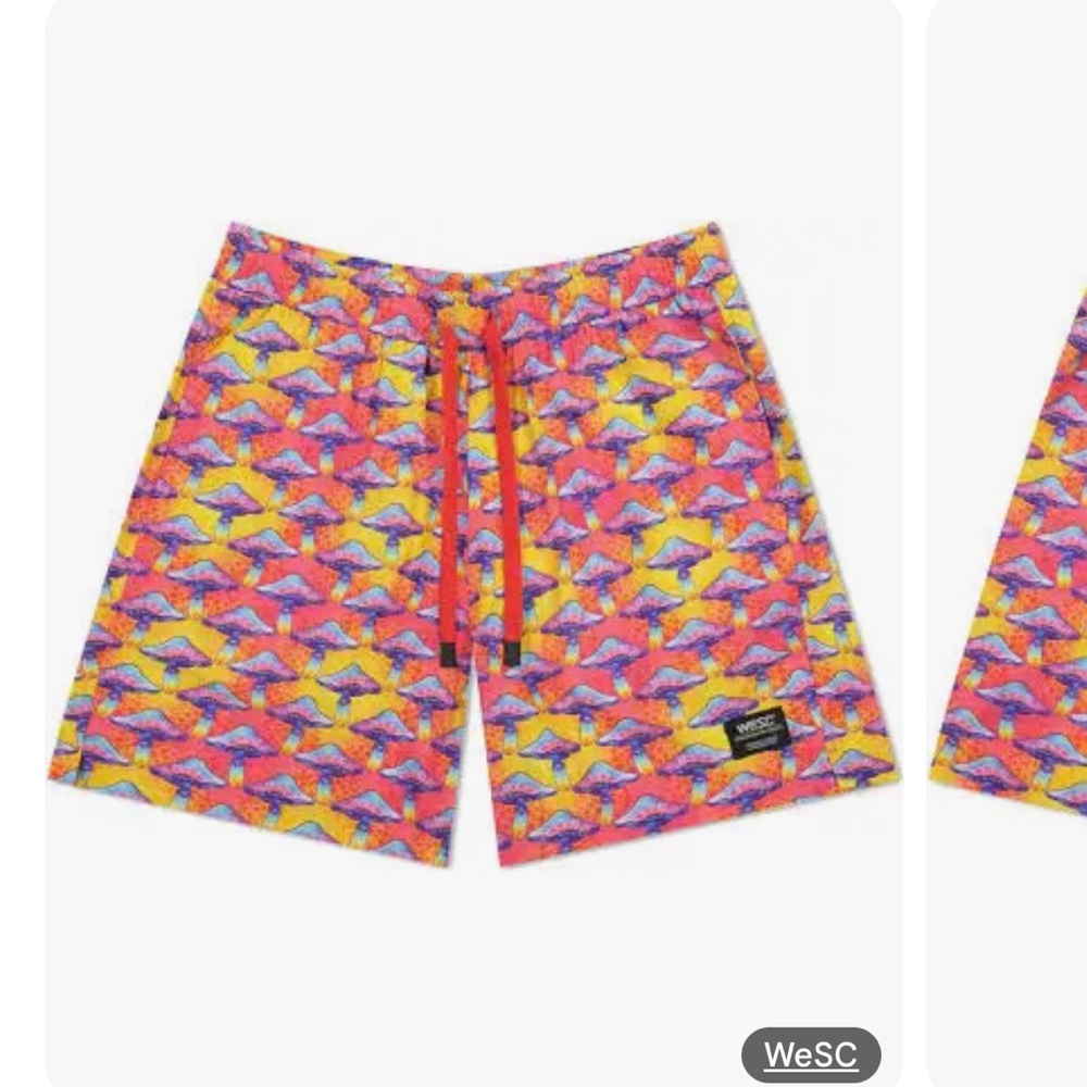 WeSC shorts - multicolored “Austin Shrooms” unisex pull on swim